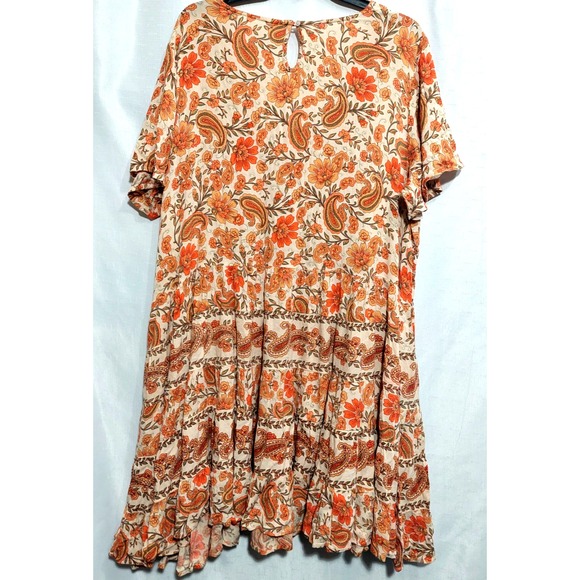 Bila Womens XXL Midi Dress Boho Floral Paisley Flowy Cottagecore Keyhole Back - Picture 6 of 12